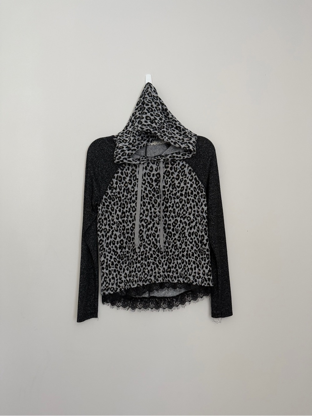 Rewind Black and Gray Leopard Print Top